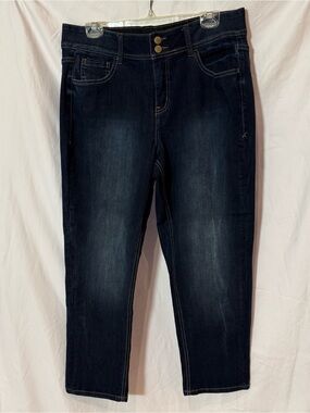 Lane Bryant Crop Dark Wash Women’s Stretch Jeans - Classic Slim Fit, 16